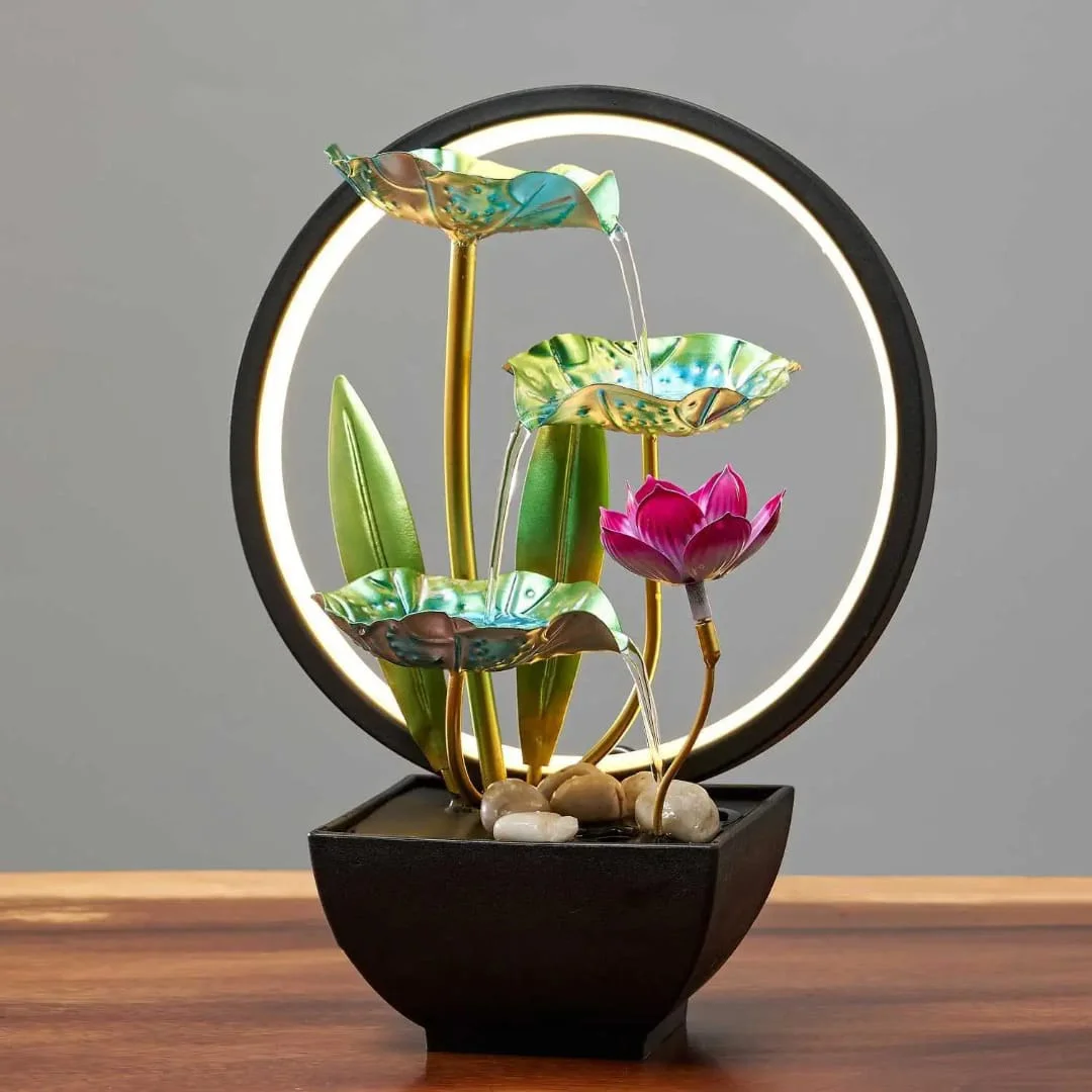 Tabletop Fountains Relaxation Lotus Leaf Decor