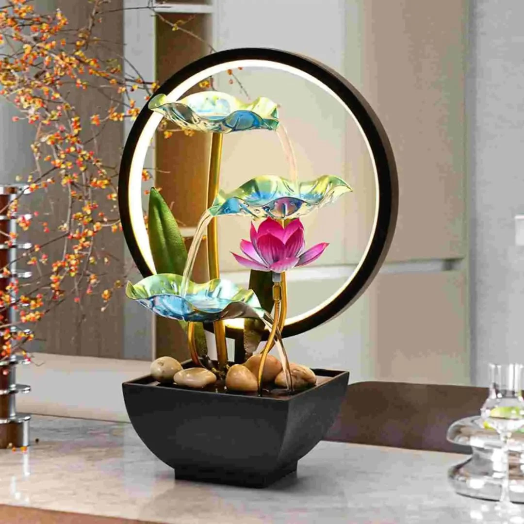 Tabletop Fountains Relaxation Lotus Leaf Decor